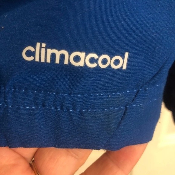 ADIDAS Climacool Small Blue Orange Windbreaker Jacket Soccer Athleisure Full Zip - Picture 4 of 8